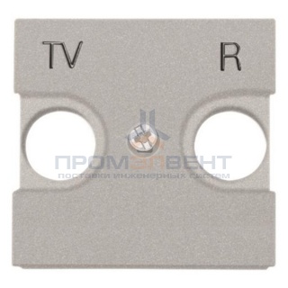 Накладка для TV-R розетки, 2-модульная, серия Zenit, цвет серебристый