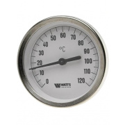 Термометр биметаллический аксиальный WATTS F+R801 OR - 1/2" (D-63 мм, шкала 0-160°C, гильза 75 мм)