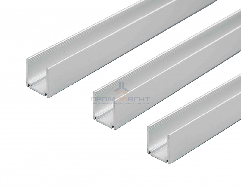 08-19 Кабель-канал алюминиевый для одноцветного одностороннего светодиодного неона (10.5*18.5мм), арт. 10-71/72/73/74/75, размер 1000х12,5х17,8мм, 1м