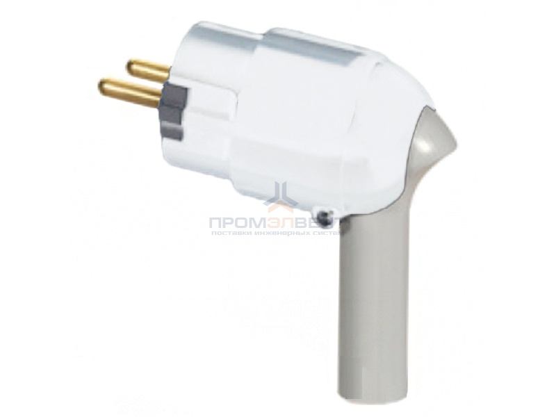 Вилка Legrand с заземлением 16А с рычагом для извлечения белая