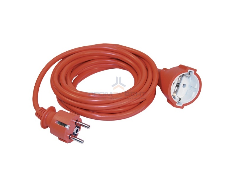 Шнур УШ-01РВ оранжевый с вилкой и розеткой 2P+PE 3х1,0/20метров ИЭК