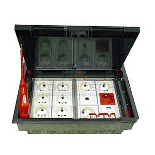 LUK/12 Люк в пол Экопласт на 12 механизмов (45х45мм) в комплекте с коробкой и суппортами
