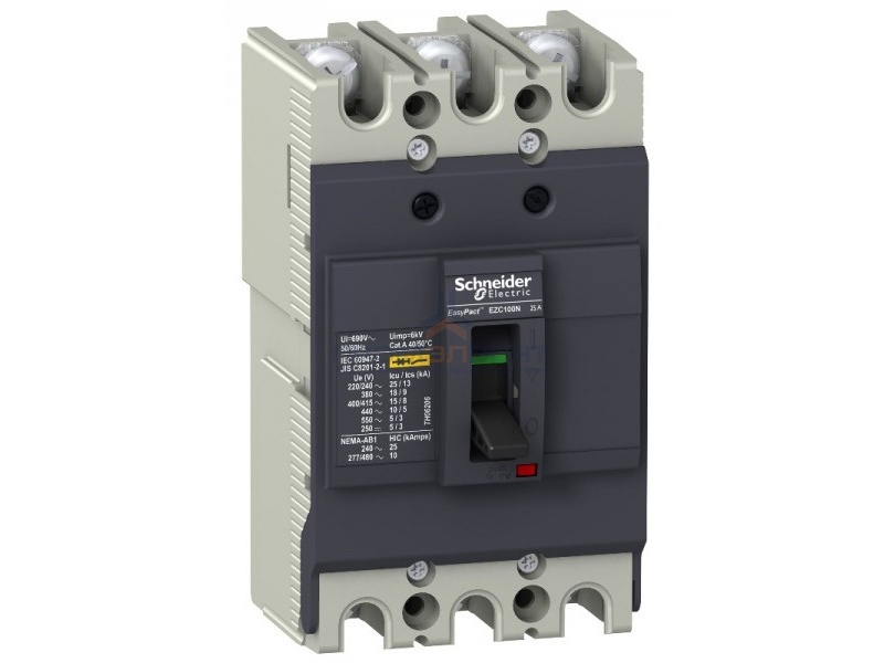Автоматический выключатель Schneider Electric EZC100N 25A 18 кА/380В 3П3T (автомат)